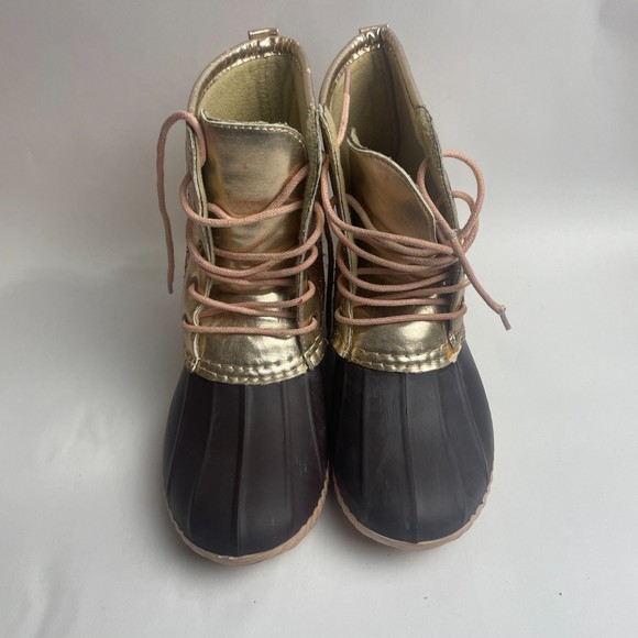 Avanti kids rose pink/brown Glitter Duck Boots size 2 - Picture 2 of 13